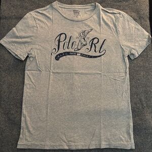 POLO RALPH LAUREN Track & Field Grey Custom Fit S/S T-Shirt MEDIUM
